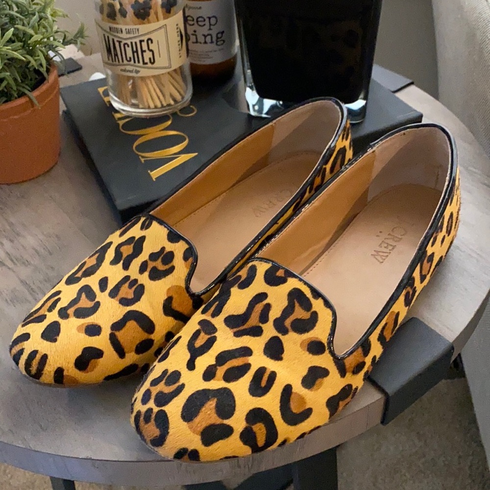 J. Crew leopard loafers